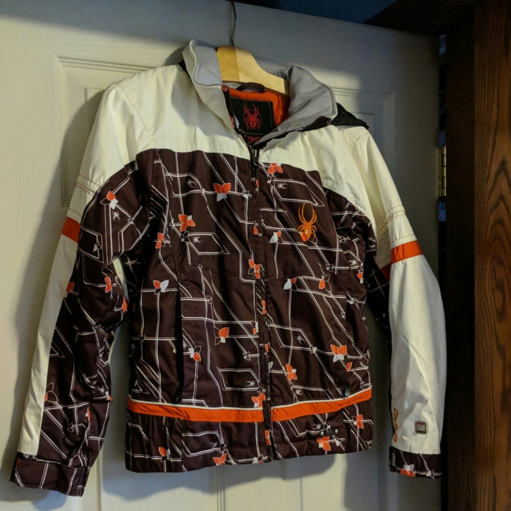 Spyder ski jacket with hood, size 14